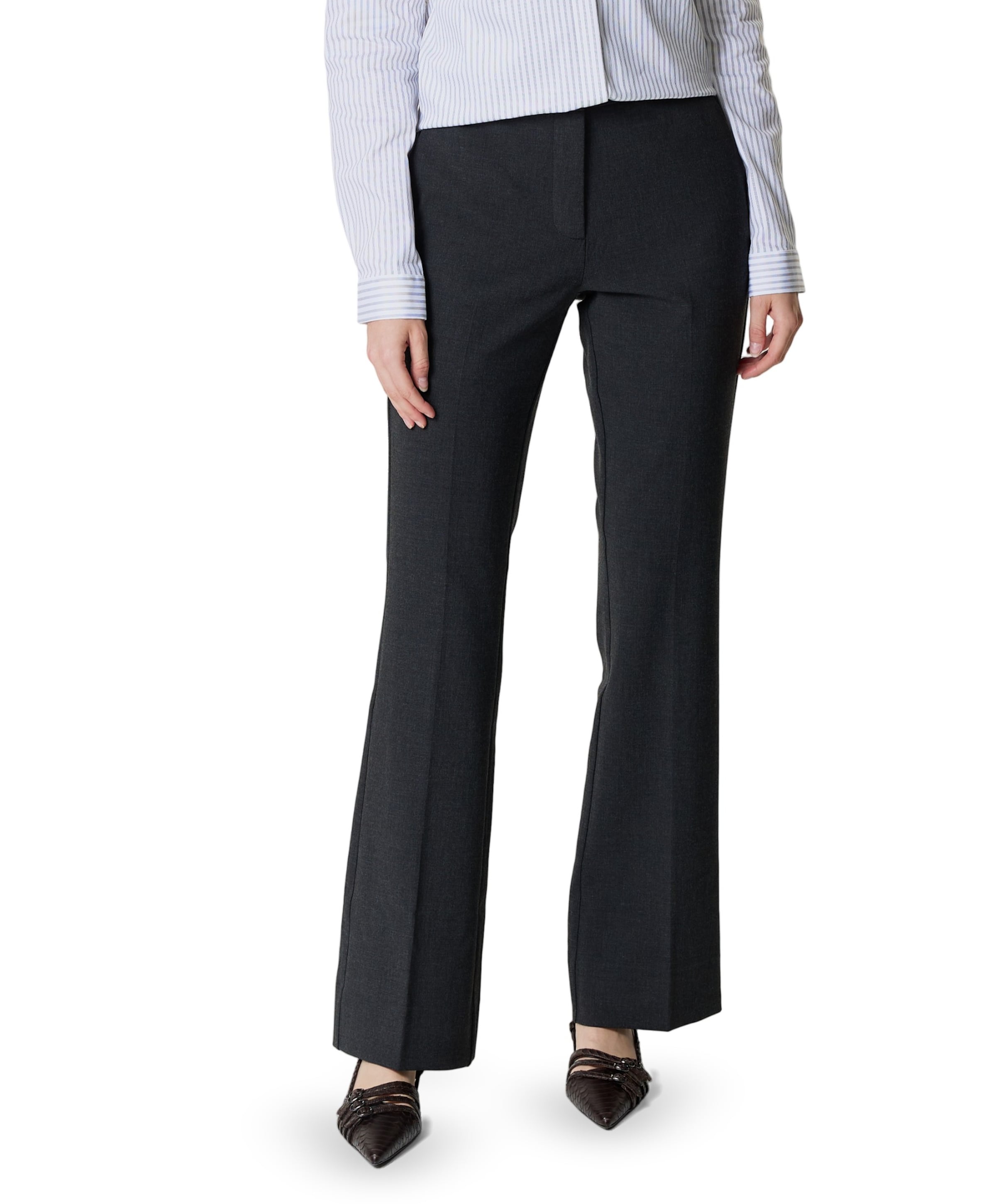 CLARAFV 826 BLACK ONYX MELANGE dames broek zwart