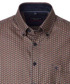 Heren overhemd lange mouw bruin