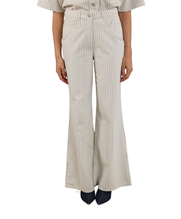 Senna Stripe dames broek ecru