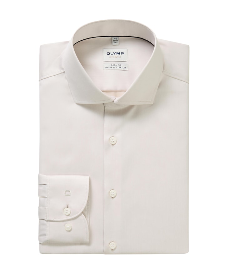 Heren overhemd lange mouw beige