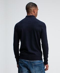 Heren trui met rits blauw