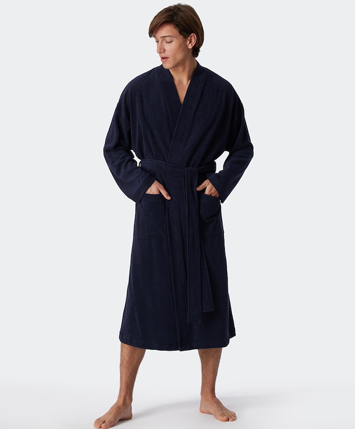 Heren ochtendjas blauw