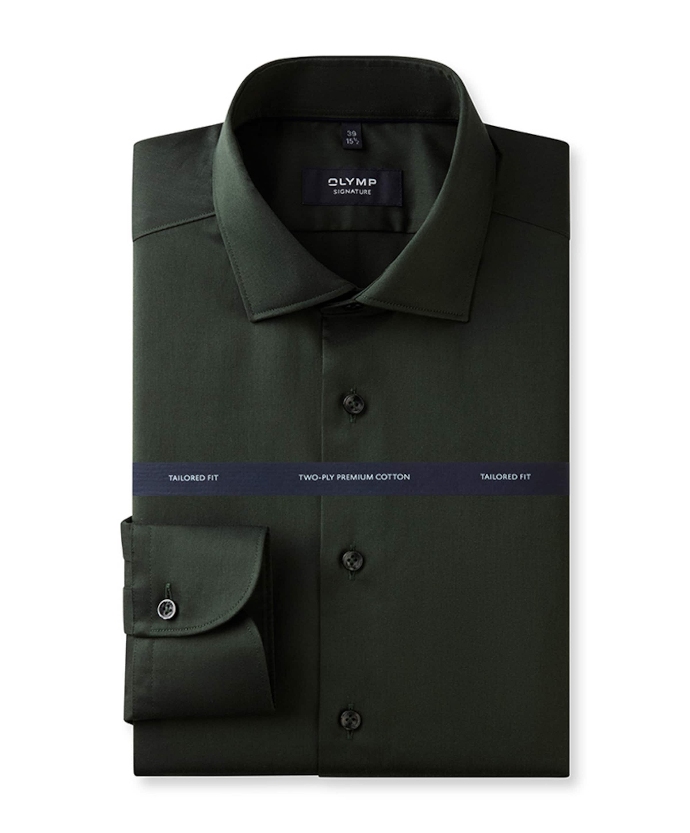 Heren overhemd lange mouw groen