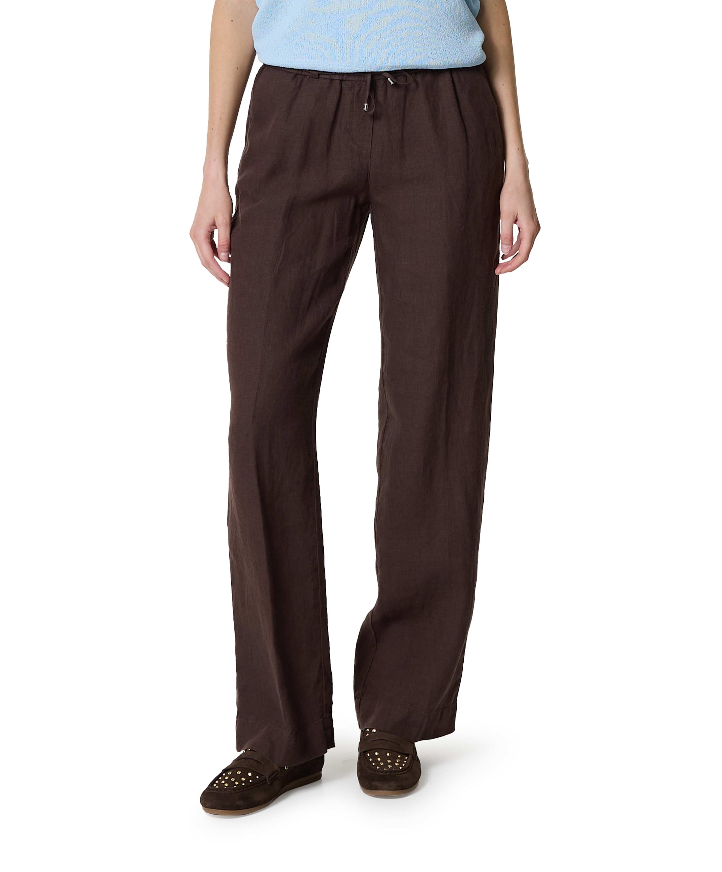 Pia Wide Chic dames broek bruin