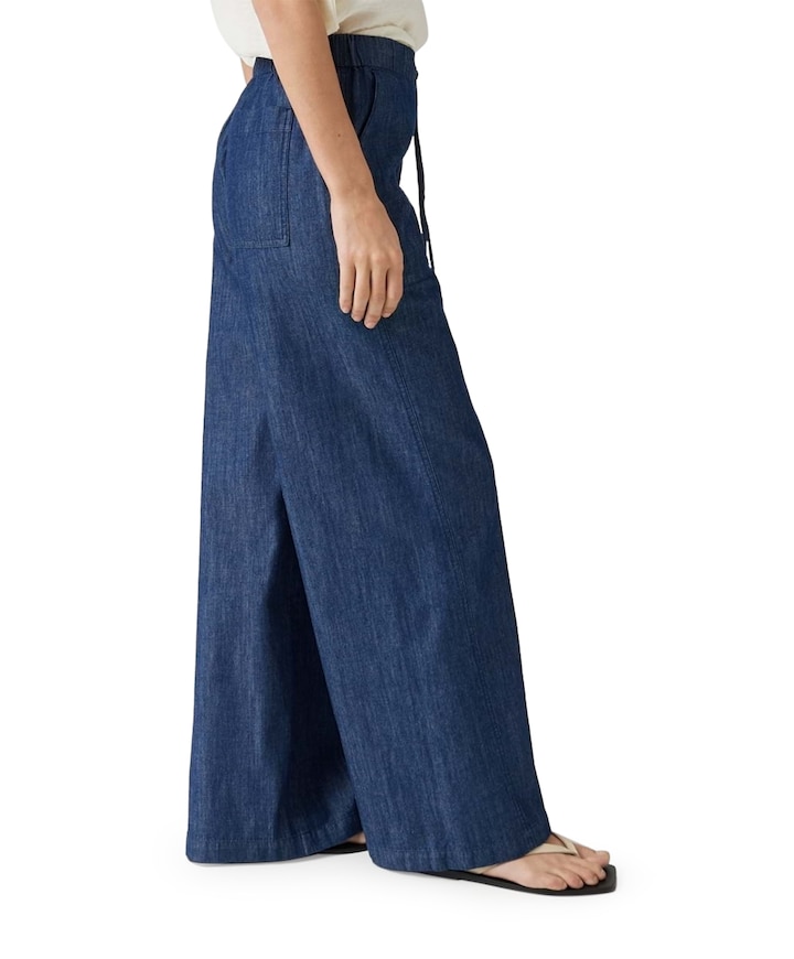 Melane line dames broek blauw