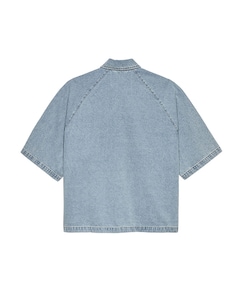 Heren overhemd korte mouw blauw