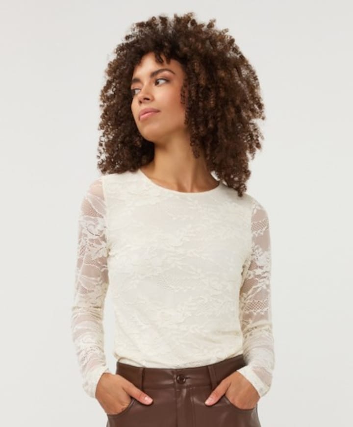Dames longsleeve ecru