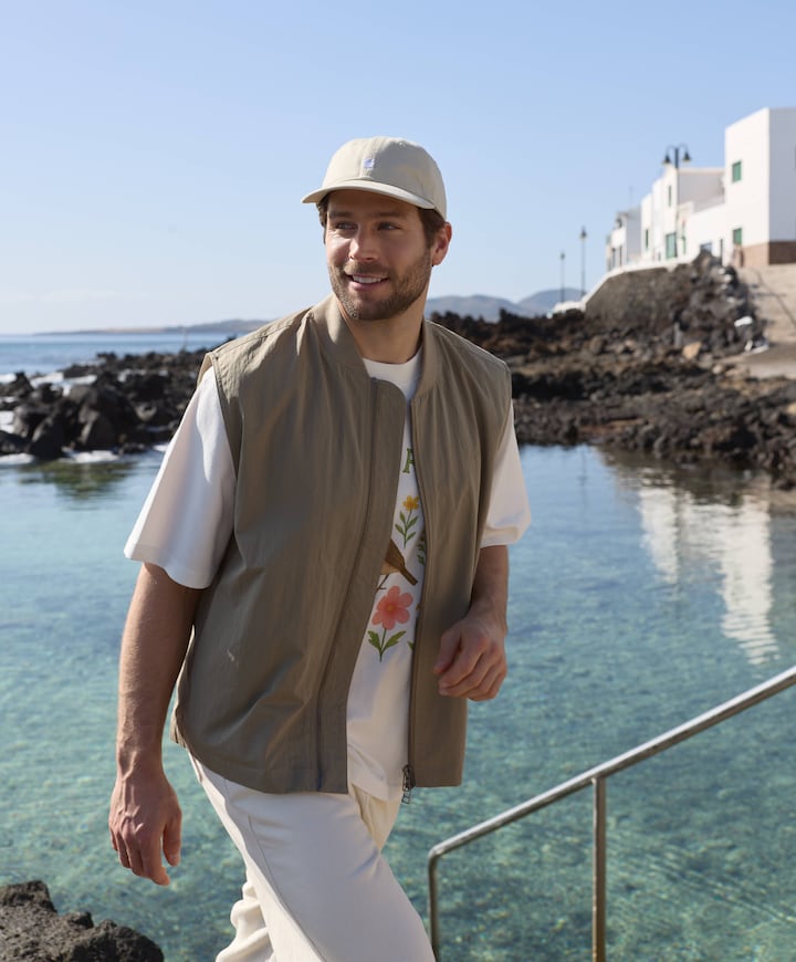 Heren bodywarmer beige