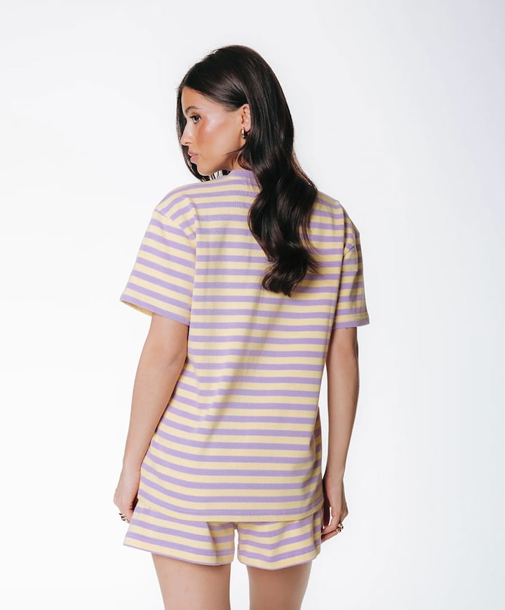 Jess Striped Sweatshorts dames korte broek geel