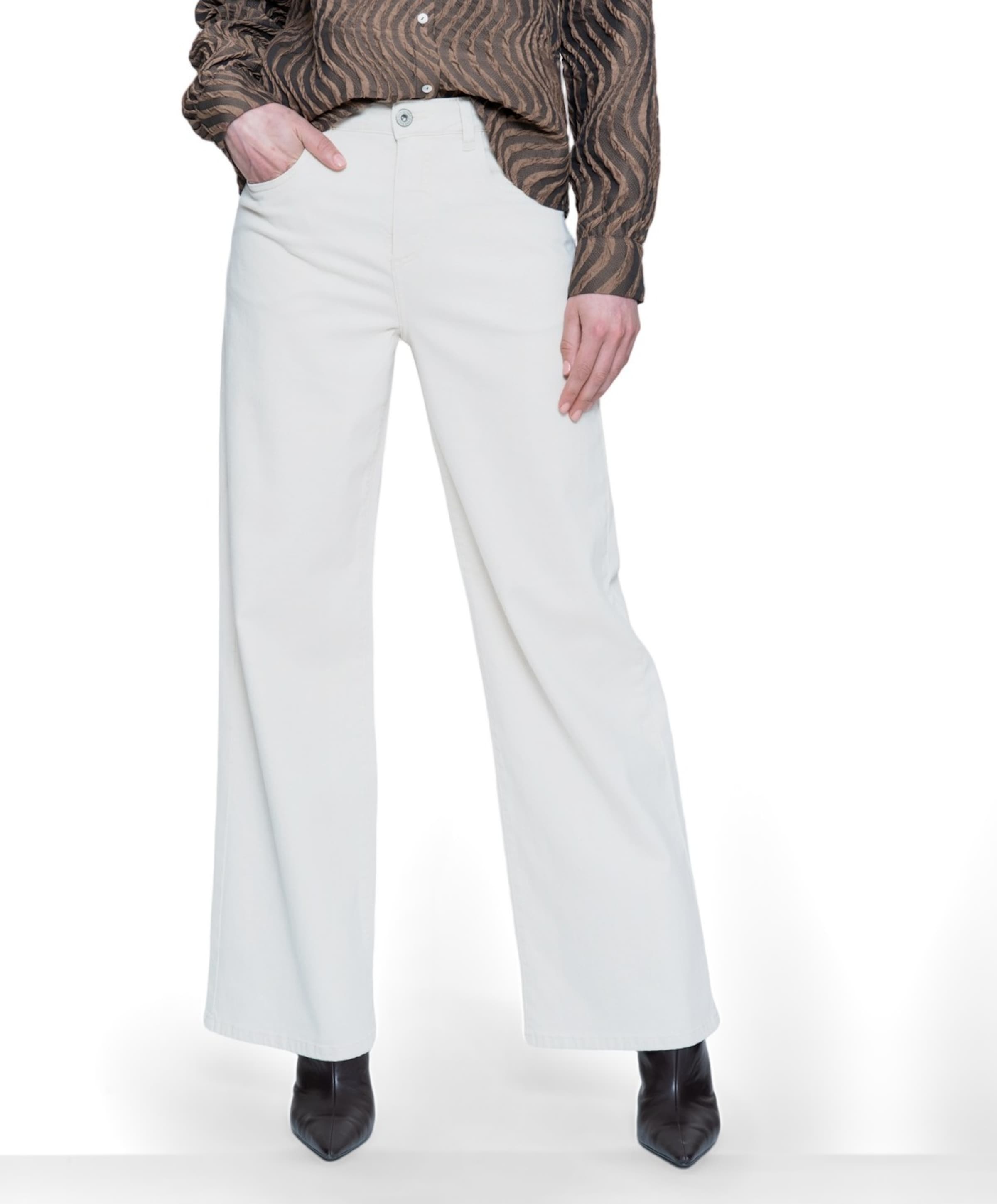 Wide dames jeans ecru
