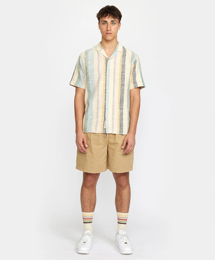 Heren overhemd korte mouw multicolor