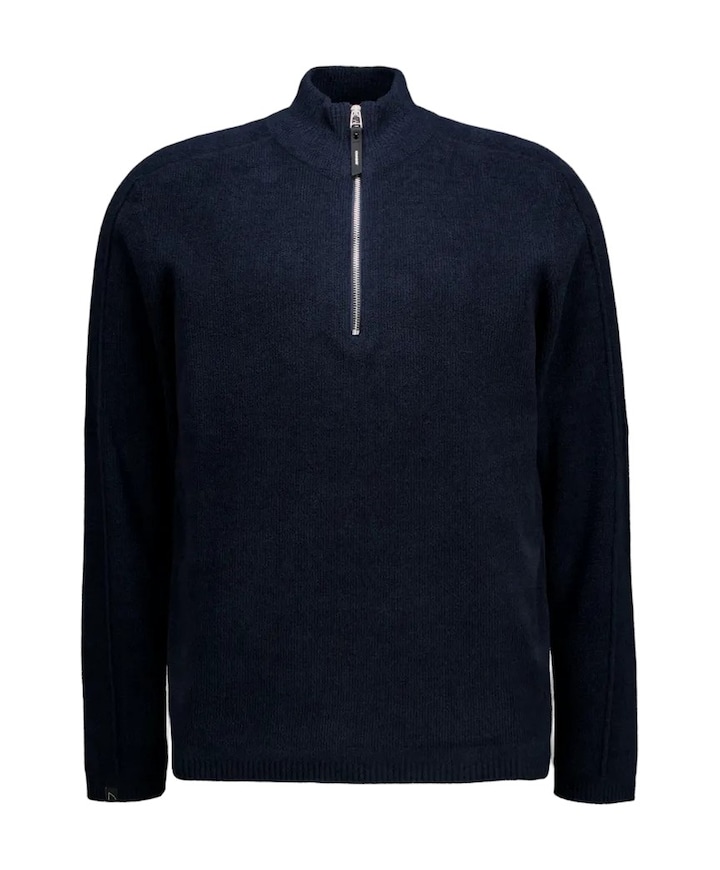 Heren trui met rits blauw
