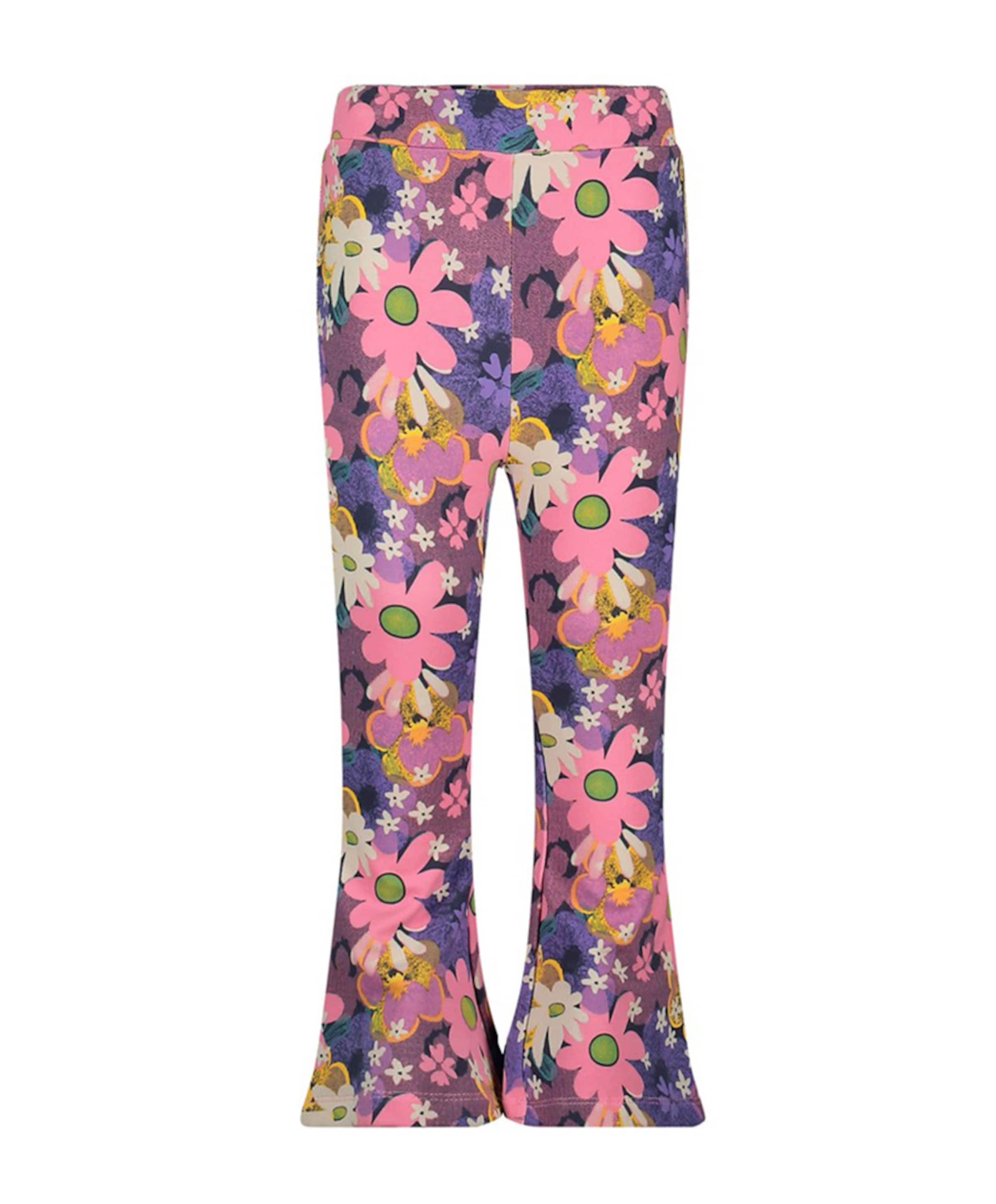 Flared broek AOP meisjes broek roze