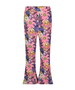 Flared broek AOP meisjes broek roze