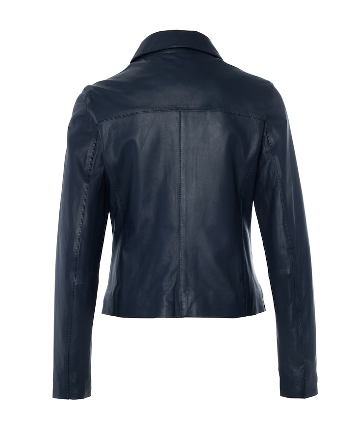 Leren jack blauw