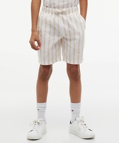 RELAXED LINEN BLEND STRIPE jongens korte broek beige