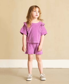 Ruffled meisjes korte broek paars