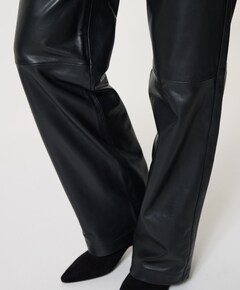 Straight Leather Pants dames broek zwart