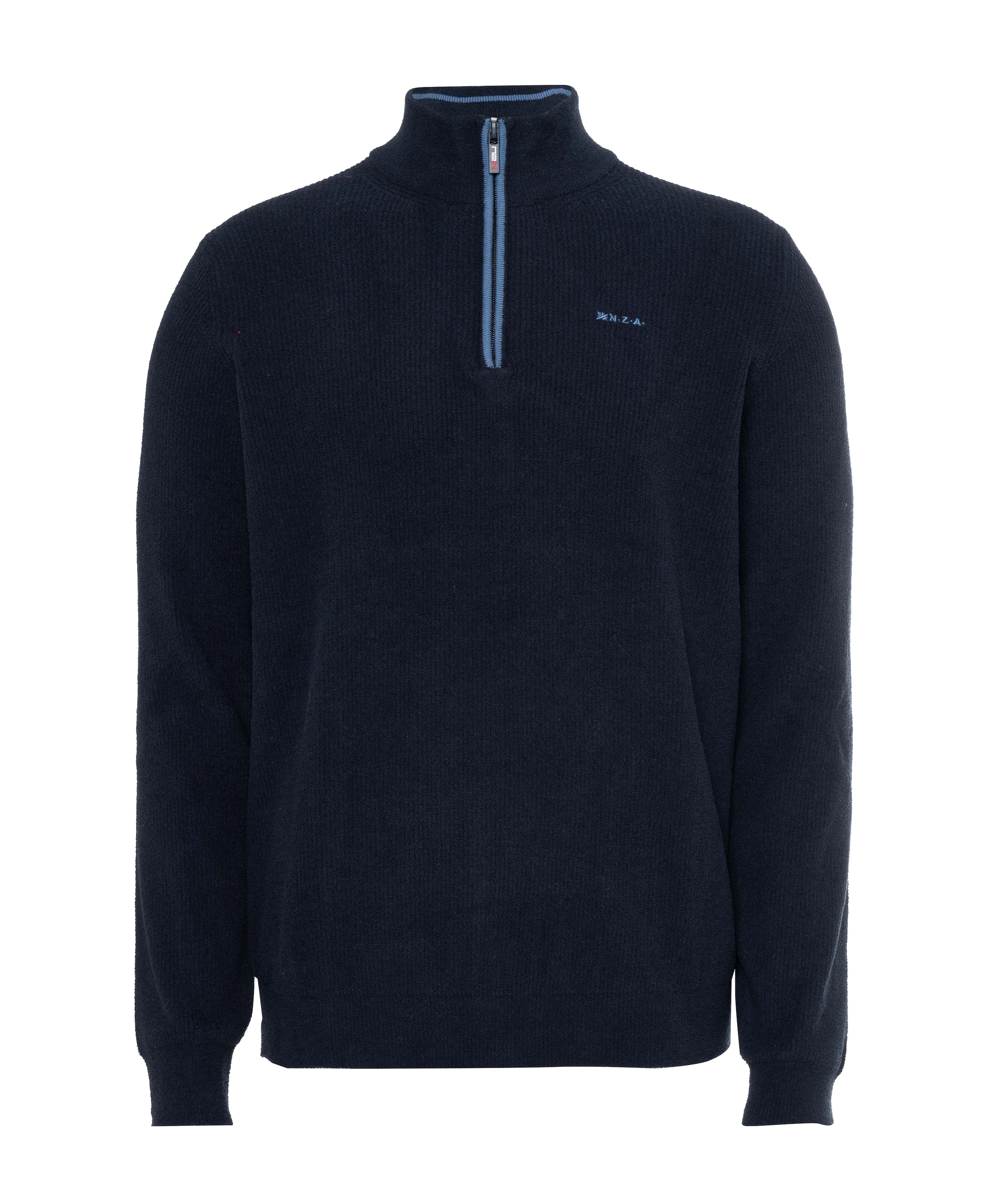 Heren trui met rits blauw