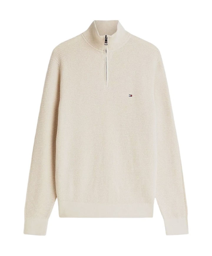 Heren trui met rits beige