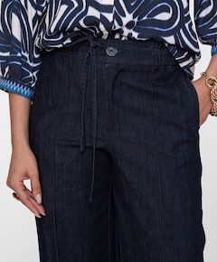 Jeans wide elastic waist dames jeans blauw