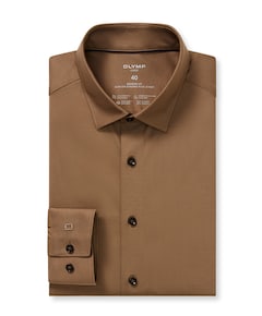 Heren overhemd lange mouw bruin