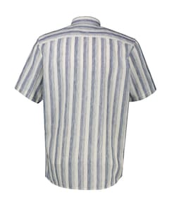 Heren overhemd korte mouw blauw