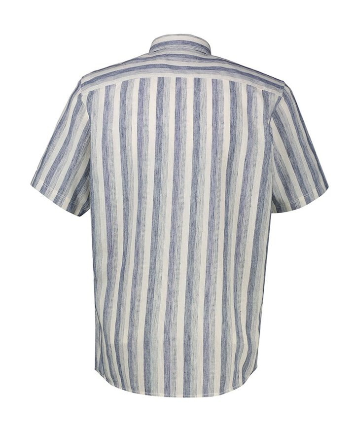 Heren overhemd korte mouw blauw