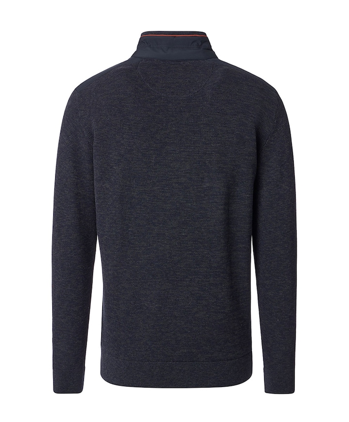 Heren trui met rits blauw