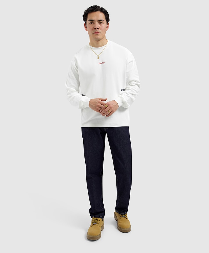 Heren longsleeve ecru