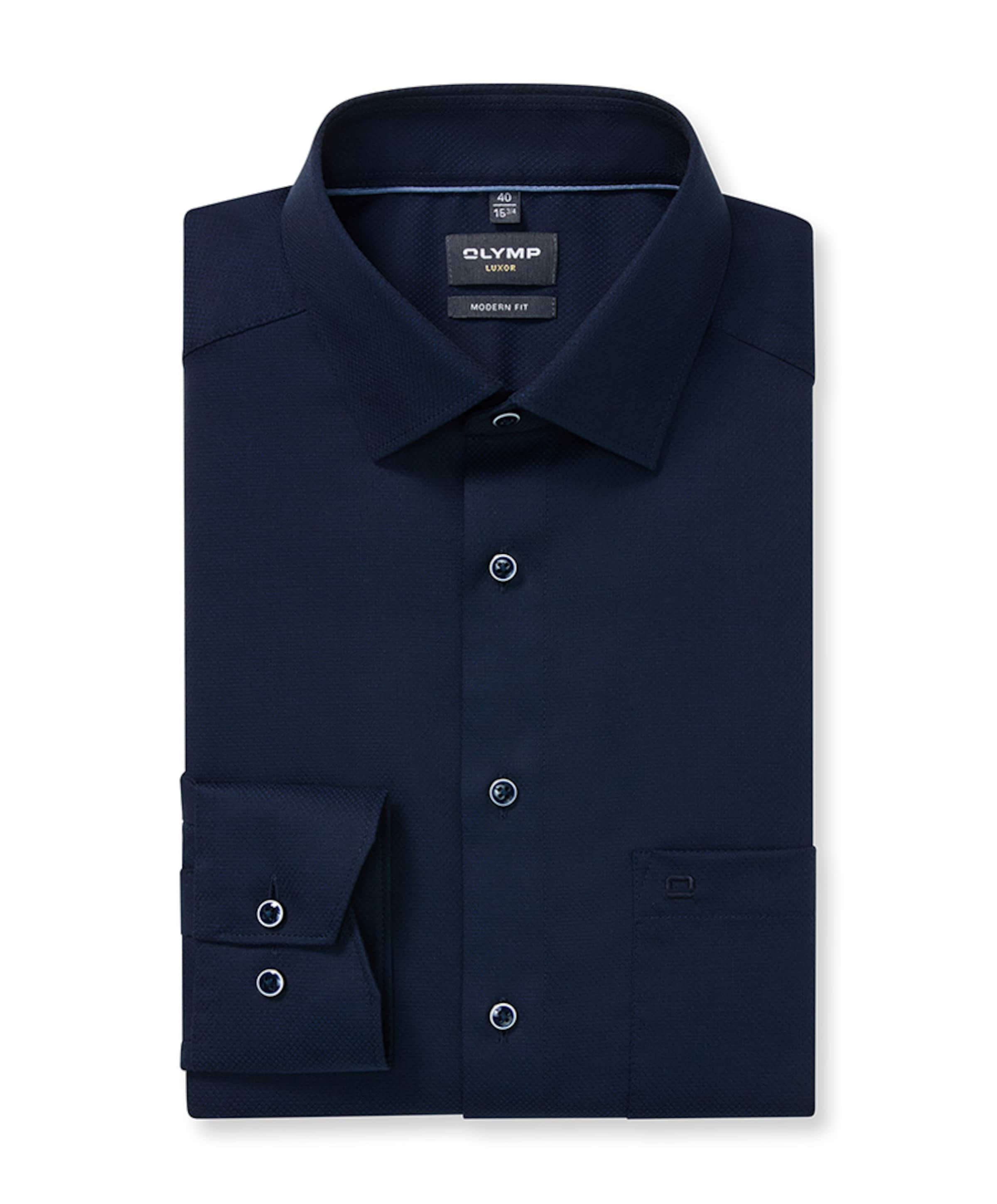 Heren overhemd lange mouw blauw