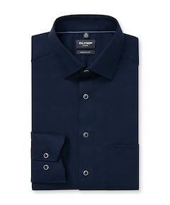 Heren overhemd lange mouw blauw