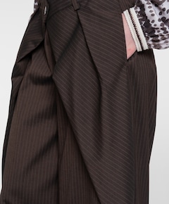 Pants baggy pinstripe dames broek bruin