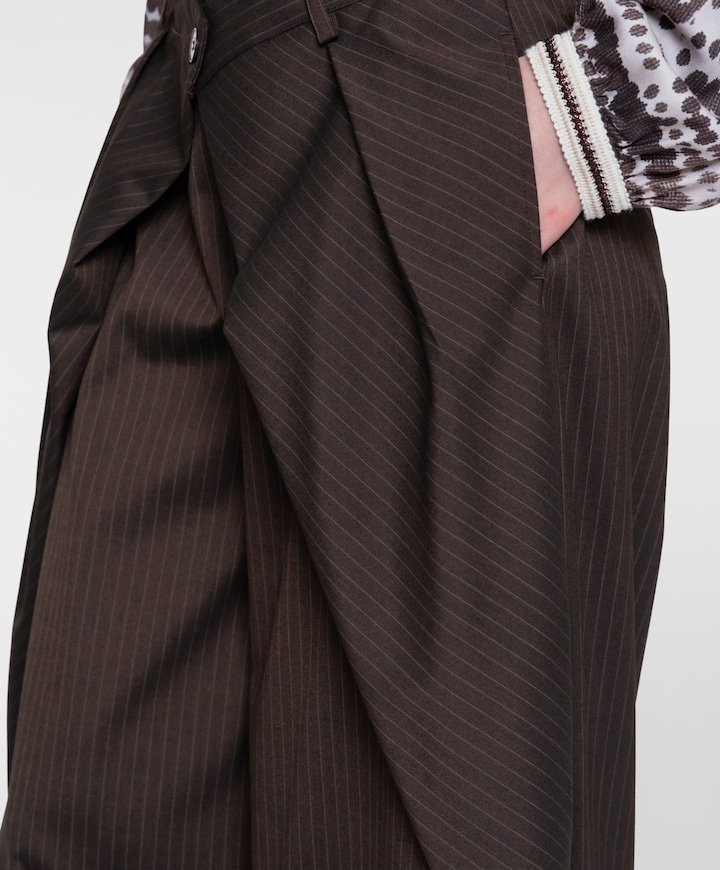 Pants baggy pinstripe dames broek bruin