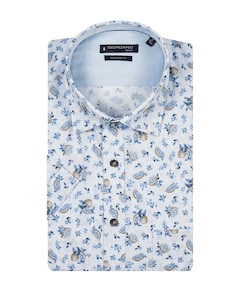 Heren overhemd korte mouw blauw