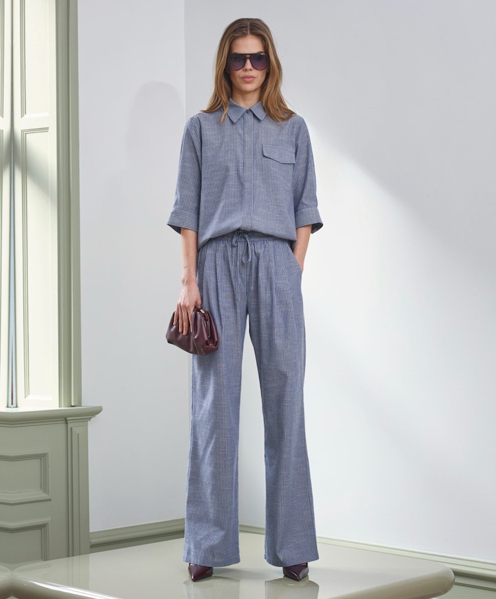 Dames blouse blauw