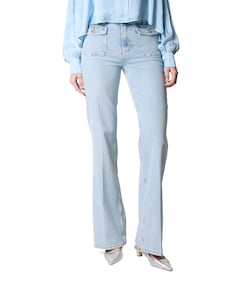 Bella pockets Flared dames jeans blauw