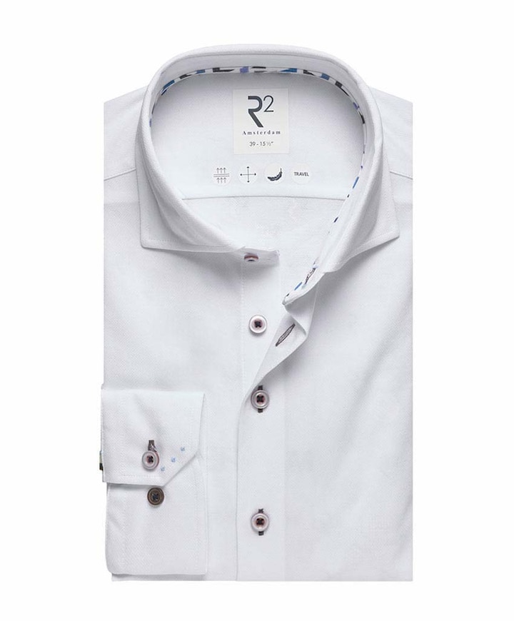 Heren overhemd lange mouw wit