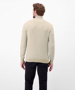 Heren trui met rits beige