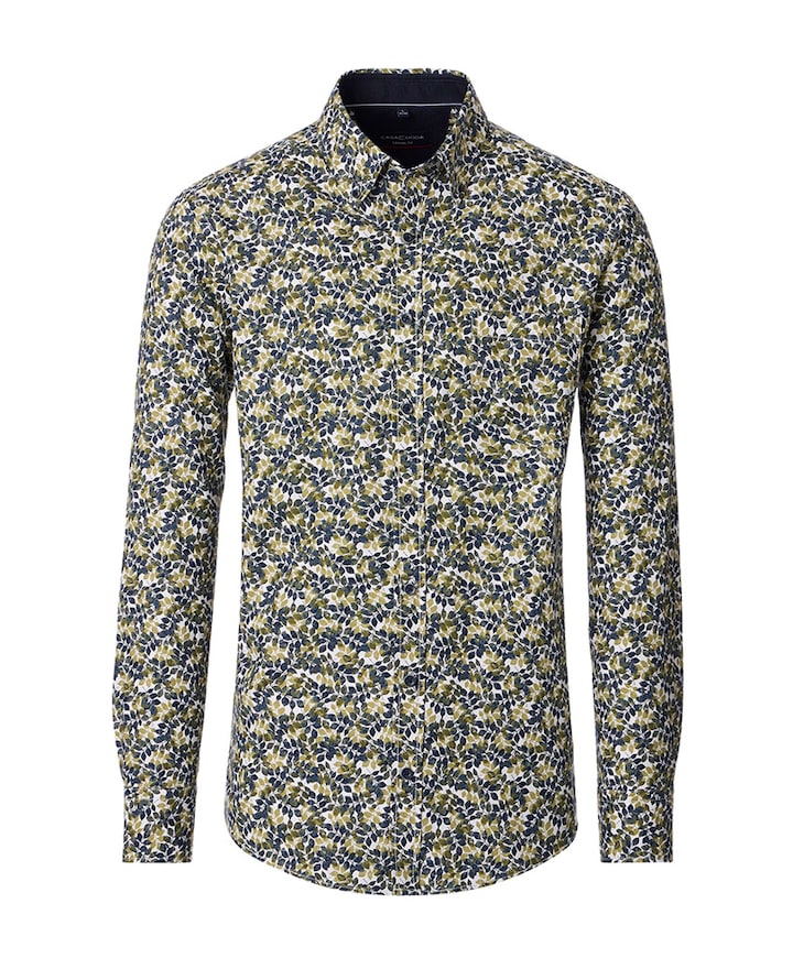 Heren overhemd lange mouw groen