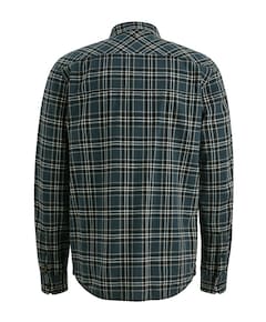 Heren overhemd lange mouw blauw