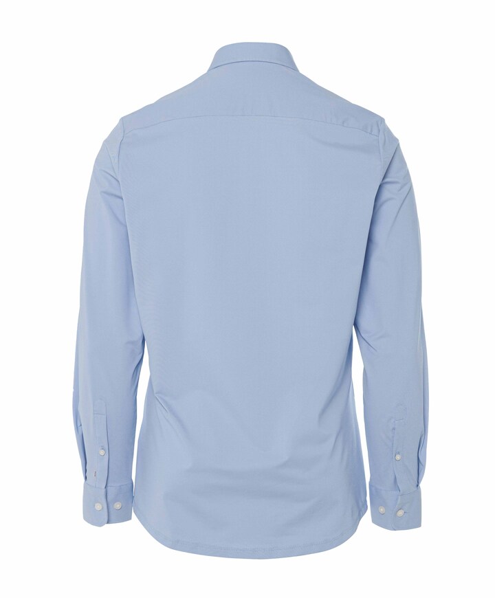 Heren overhemd lange mouw blauw