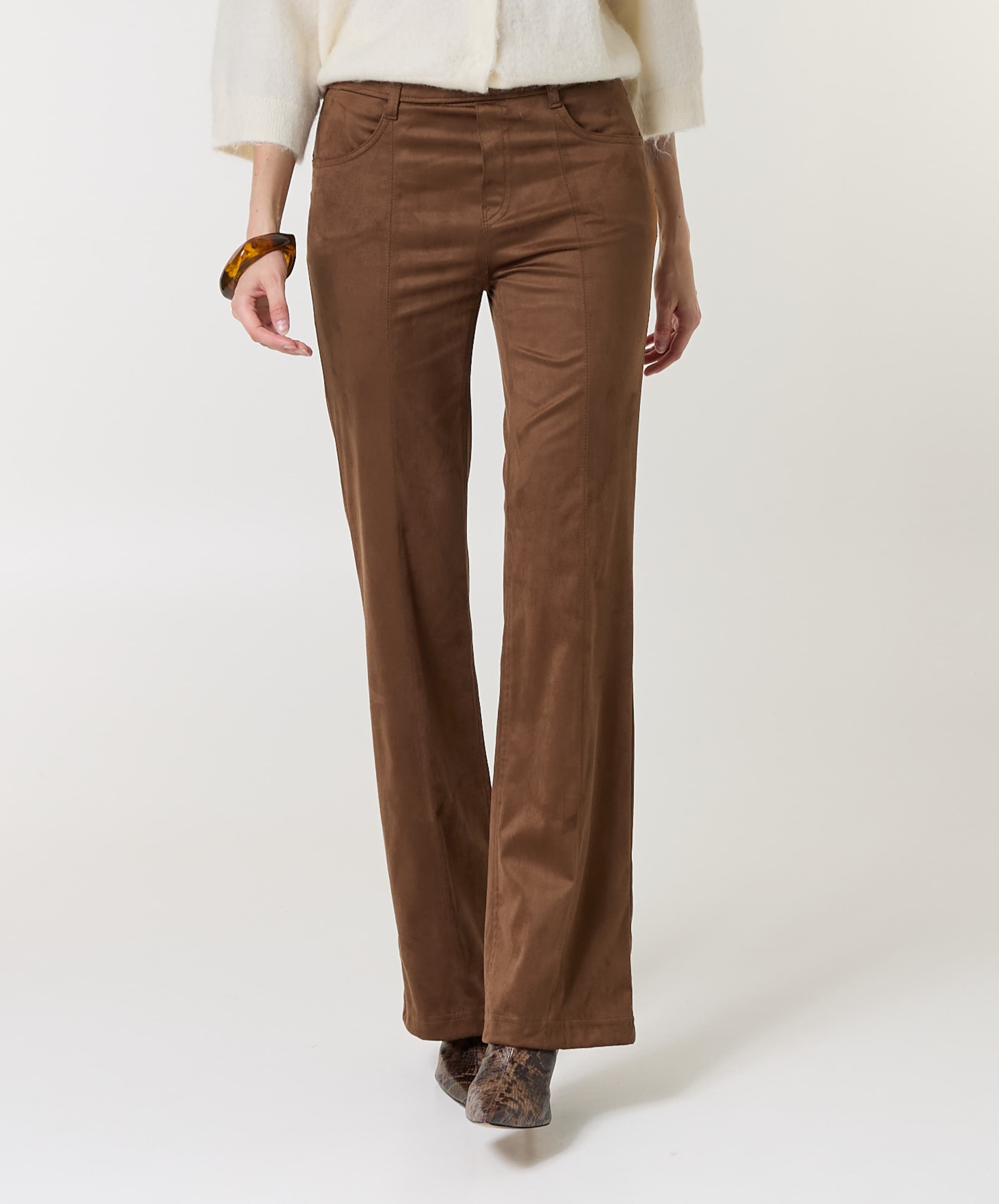 Pull On Slim dames broek bruin