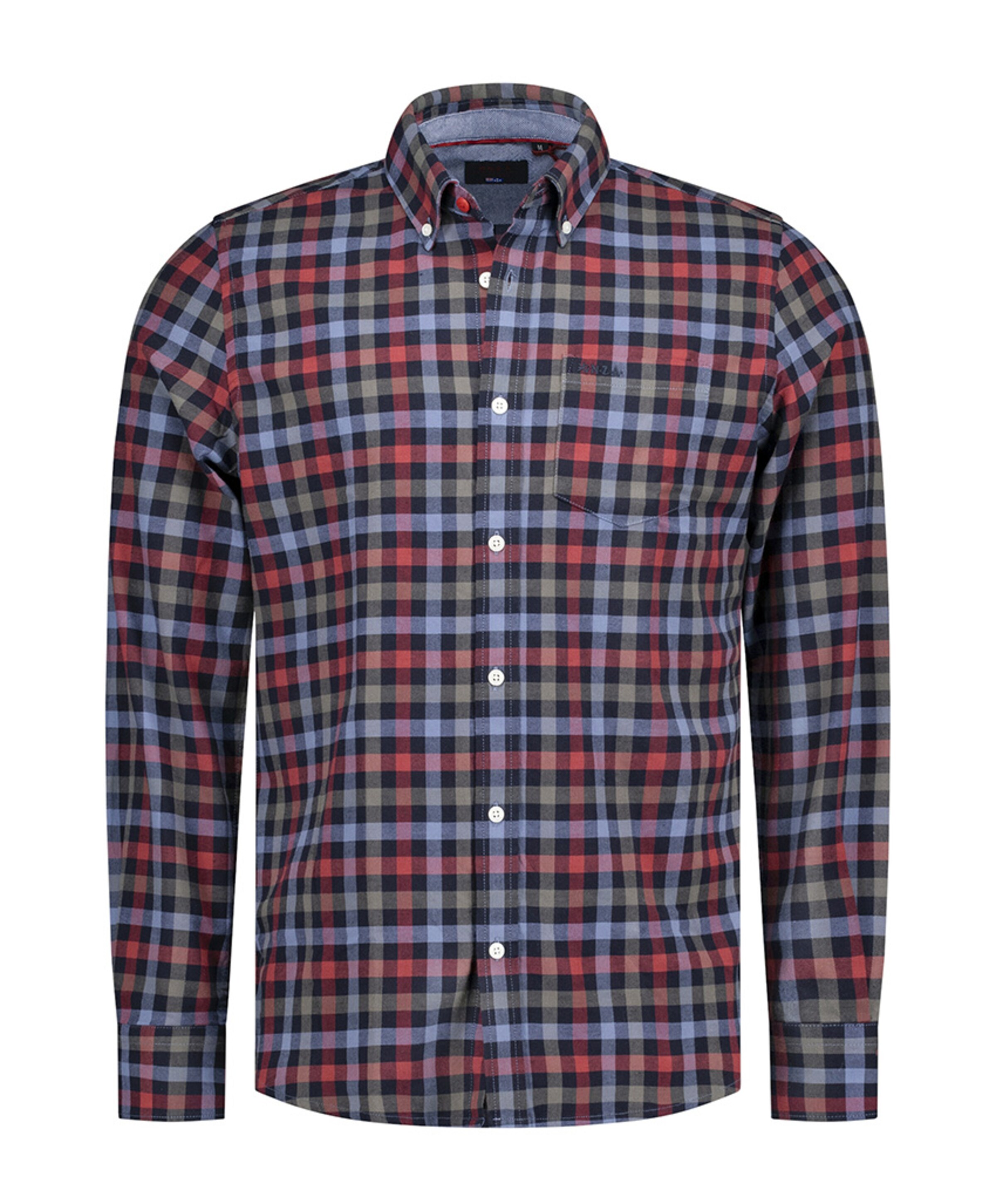 Heren overhemd lange mouw blauw