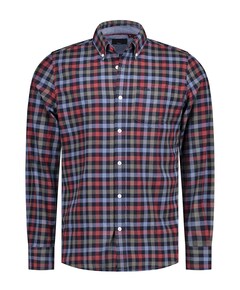 Heren overhemd lange mouw blauw