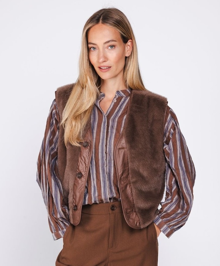 Dames gilet bruin