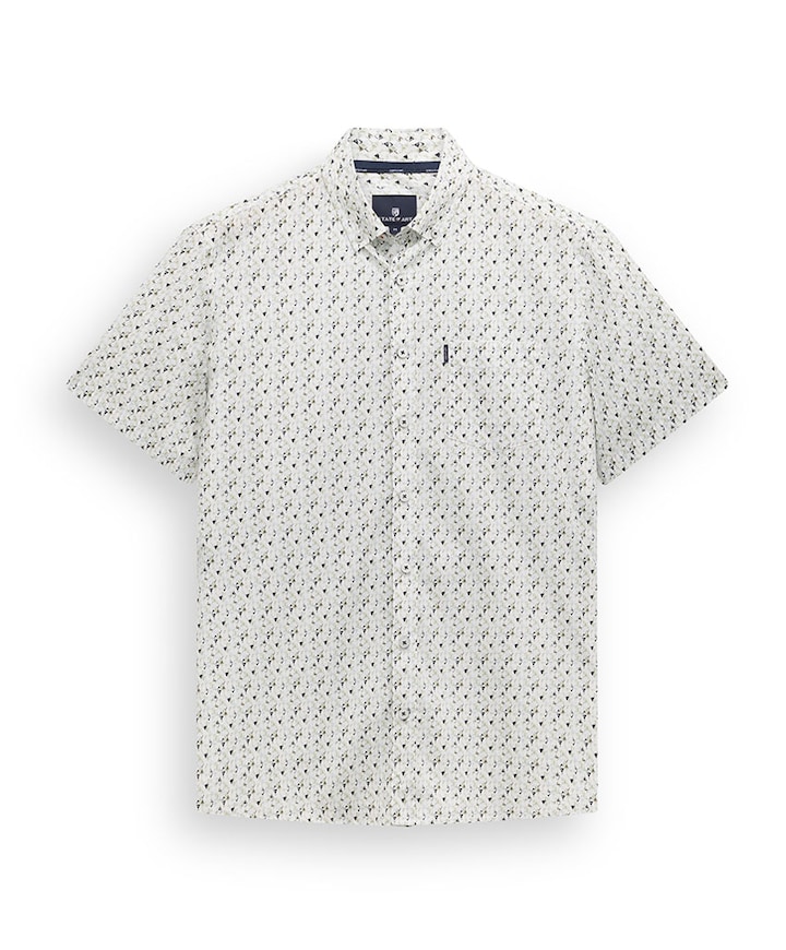 Heren overhemd korte mouw groen