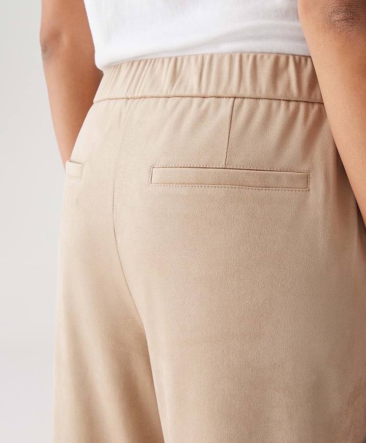 Myha velour dames broek beige