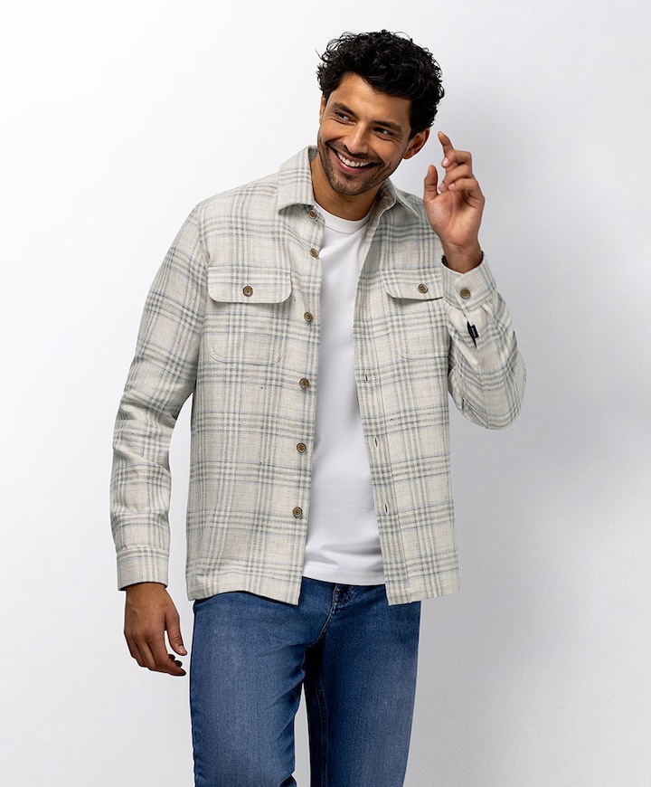 Heren overshirt beige