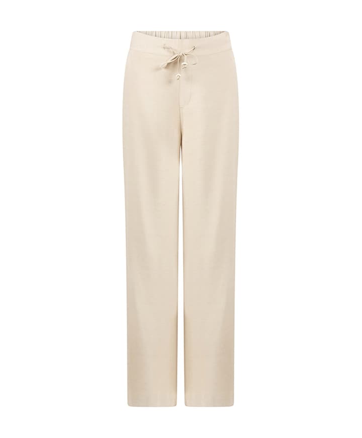 Linen Blend Wide-Leg dames broek beige